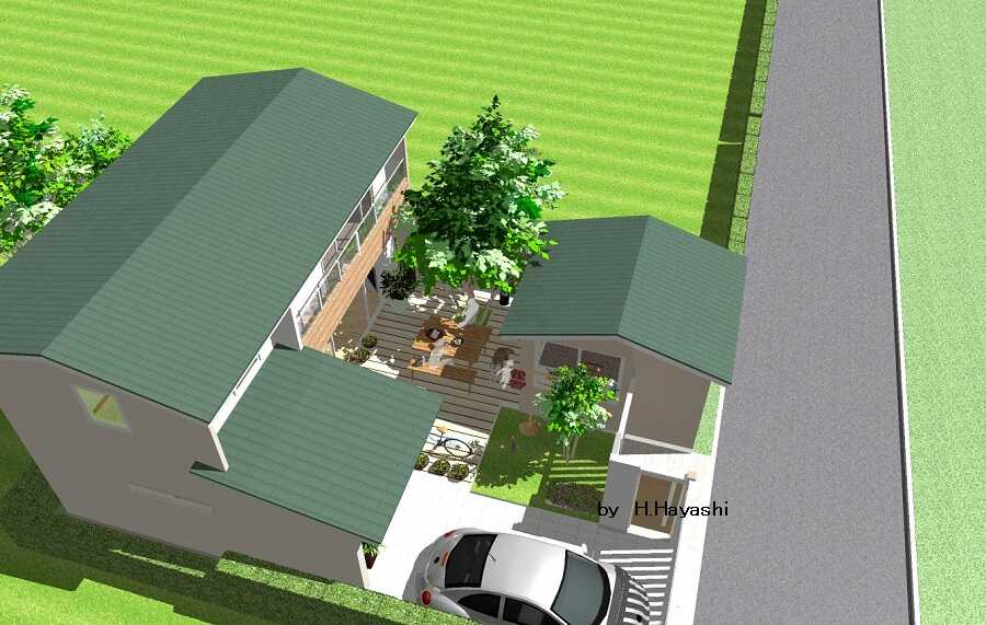 離れのある家の2階建てイメージ 離れのある家の2階建てイメージ