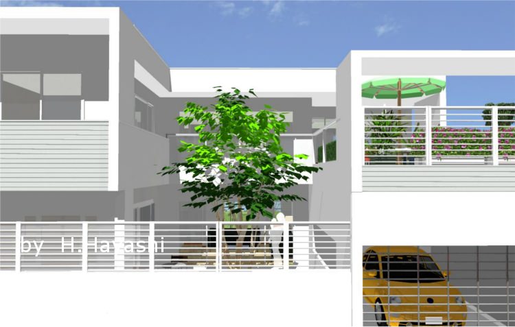 中庭とガレージ屋上テラス 中庭とガレージ屋上テラス